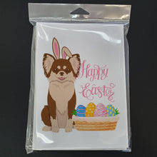 Load image into Gallery viewer, Longhaired Chocolate and White Chihuahua Easter Greeting Cards -  Blank Note Cards – 8-Pack of Artist-Designed Cards with Envelopes