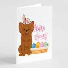 Load image into Gallery viewer, Longhaired Red Chihuahua Easter Greeting Cards -  Blank Note Cards – 8-Pack of Artist-Designed Cards with Envelopes