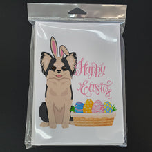 Load image into Gallery viewer, Longhaired Black and White #2 Chihuahua Easter Greeting Cards -  Blank Note Cards – 8-Pack of Artist-Designed Cards with Envelopes