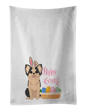 Load image into Gallery viewer, Longhaired Black and White #2 Chihuahua Easter White Kitchen Towel Set of 2 Dish Towels