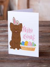 Load image into Gallery viewer, Longhaired Chocolate Chihuahua Easter Greeting Cards -  Blank Note Cards – 8-Pack of Artist-Designed Cards with Envelopes