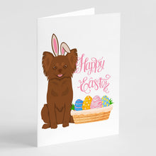Load image into Gallery viewer, Longhaired Chocolate Chihuahua Easter Greeting Cards -  Blank Note Cards – 8-Pack of Artist-Designed Cards with Envelopes