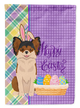 Load image into Gallery viewer, Longhaired Black and Red Chihuahua Easter Garden Flag – Decorative Outdoor Yard Flag