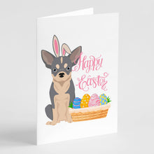 Load image into Gallery viewer, Blue and White Chihuahua Easter Greeting Cards -  Blank Note Cards – 8-Pack of Artist-Designed Cards with Envelopes