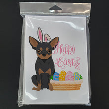 Load image into Gallery viewer, Black and Tan Chihuahua Easter Greeting Cards -  Blank Note Cards – 8-Pack of Artist-Designed Cards with Envelopes