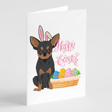 Load image into Gallery viewer, Black and Tan Chihuahua Easter Greeting Cards -  Blank Note Cards – 8-Pack of Artist-Designed Cards with Envelopes