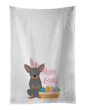 Load image into Gallery viewer, Blue and Tan Chihuahua Easter White Kitchen Towel Set of 2 Dish Towels
