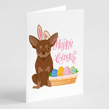 Load image into Gallery viewer, Chocolate and Tan Chihuahua Easter Greeting Cards -  Blank Note Cards – 8-Pack of Artist-Designed Cards with Envelopes