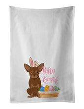 Load image into Gallery viewer, Chocolate and Tan Chihuahua Easter White Kitchen Towel Set of 2 Dish Towels