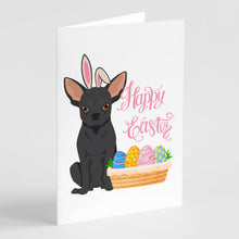 Load image into Gallery viewer, Black Chihuahua Easter Greeting Cards -  Blank Note Cards – 8-Pack of Artist-Designed Cards with Envelopes