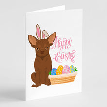 Load image into Gallery viewer, Chocolate Chihuahua Easter Greeting Cards -  Blank Note Cards – 8-Pack of Artist-Designed Cards with Envelopes
