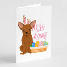 Load image into Gallery viewer, Red Chihuahua Easter Greeting Cards -  Blank Note Cards – 8-Pack of Artist-Designed Cards with Envelopes