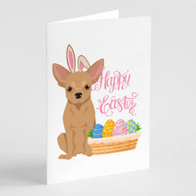 Load image into Gallery viewer, Gold Chihuahua Easter Greeting Cards -  Blank Note Cards – 8-Pack of Artist-Designed Cards with Envelopes