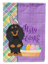 Load image into Gallery viewer, Longhair Black and Tan Dachshund Easter Garden Flag – Decorative Outdoor Yard Flag