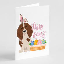 Load image into Gallery viewer, Longhair Red Pedbald Dachshund Easter Greeting Cards -  Blank Note Cards – 8-Pack of Artist-Designed Cards with Envelopes