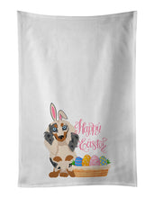Load image into Gallery viewer, Longhair Cream Dapple Dachshund Easter White Kitchen Towel Set of 2 Dish Towels