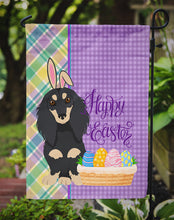 Load image into Gallery viewer, Longhair Black and Cream Dachshund Easter Garden Flag – Decorative Outdoor Yard Flag