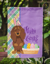 Load image into Gallery viewer, Longhair Chocolate and Tan Dachshund Easter Garden Flag – Decorative Outdoor Yard Flag