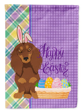 Load image into Gallery viewer, Longhair Chocolate and Tan Dachshund Easter Garden Flag – Decorative Outdoor Yard Flag