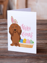 Load image into Gallery viewer, Longhair Red Dachshund Easter Greeting Cards -  Blank Note Cards – 8-Pack of Artist-Designed Cards with Envelopes