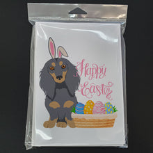 Load image into Gallery viewer, Longhair Blue and Tan Dachshund Easter Greeting Cards -  Blank Note Cards – 8-Pack of Artist-Designed Cards with Envelopes