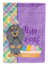 Load image into Gallery viewer, Longhair Blue and Tan Dachshund Easter Garden Flag – Decorative Outdoor Yard Flag