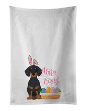 Load image into Gallery viewer, Black and Tan Dachshund Easter White Kitchen Towel Set of 2 Dish Towels