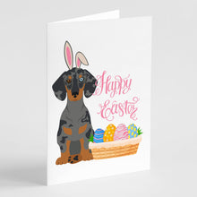 Load image into Gallery viewer, Black Dapple Dachshund Easter Greeting Cards -  Blank Note Cards – 8-Pack of Artist-Designed Cards with Envelopes
