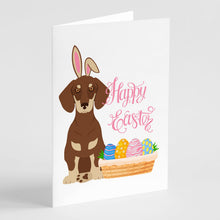 Load image into Gallery viewer, Chocolate and Cream Dachshund Easter Greeting Cards -  Blank Note Cards – 8-Pack of Artist-Designed Cards with Envelopes