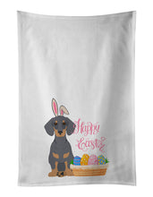 Load image into Gallery viewer, Blue and Tan Dachshund Easter White Kitchen Towel Set of 2 Dish Towels