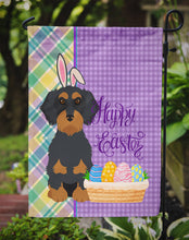Load image into Gallery viewer, Wirehair Black and Tan Dachshund Easter Garden Flag – Decorative Outdoor Yard Flag