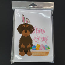 Load image into Gallery viewer, Wirehair Chocolate and Tan Dachshund Easter Greeting Cards -  Blank Note Cards – 8-Pack of Artist-Designed Cards with Envelopes