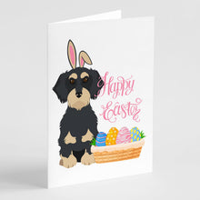 Load image into Gallery viewer, Wirehair Black and Cream Dachshund Easter Greeting Cards -  Blank Note Cards – 8-Pack of Artist-Designed Cards with Envelopes