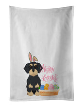 Load image into Gallery viewer, Wirehair Black and Cream Dachshund Easter White Kitchen Towel Set of 2 Dish Towels