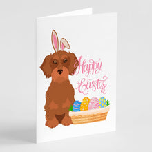 Load image into Gallery viewer, Wirehair Red Dachshund Easter Greeting Cards -  Blank Note Cards – 8-Pack of Artist-Designed Cards with Envelopes
