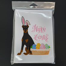 Load image into Gallery viewer, Black and Tan Doberman Pinscher Easter Greeting Cards -  Blank Note Cards – 8-Pack of Artist-Designed Cards with Envelopes