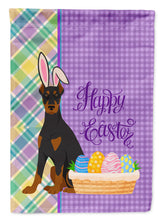 Load image into Gallery viewer, Black and Tan Doberman Pinscher Easter Garden Flag – Decorative Outdoor Yard Flag