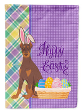 Load image into Gallery viewer, Red and Tan Doberman Pinscher Easter Garden Flag – Decorative Outdoor Yard Flag