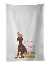 Load image into Gallery viewer, Natural Ear Red and Tan Doberman Pinscher Easter White Kitchen Towel Set of 2 Dish Towels