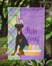 Load image into Gallery viewer, Natural Ear Black and Tan Doberman Pinscher Easter Garden Flag – Decorative Outdoor Yard Flag