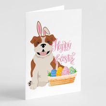 Load image into Gallery viewer, Red English Bulldog Easter Greeting Cards -  Blank Note Cards – 8-Pack of Artist-Designed Cards with Envelopes