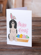 Load image into Gallery viewer, Black English Springer Spaniel Easter Greeting Cards -  Blank Note Cards – 8-Pack of Artist-Designed Cards with Envelopes