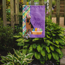 Load image into Gallery viewer, Black and Tan German Shepherd Easter Garden Flag – Decorative Outdoor Yard Flag