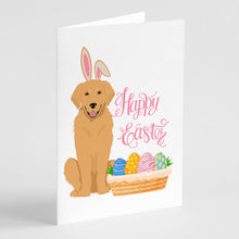 Load image into Gallery viewer, Gold Golden Retriever Easter Greeting Cards -  Blank Note Cards – 8-Pack of Artist-Designed Cards with Envelopes