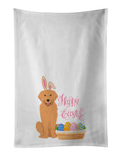 Load image into Gallery viewer, Gold Golden Retriever Easter White Kitchen Towel Set of 2 Dish Towels