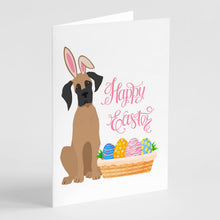 Load image into Gallery viewer, Fawn Great Dane Easter Greeting Cards -  Blank Note Cards – 8-Pack of Artist-Designed Cards with Envelopes
