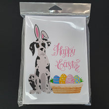 Load image into Gallery viewer, Harlequin Great Dane Easter Greeting Cards -  Blank Note Cards – 8-Pack of Artist-Designed Cards with Envelopes