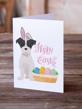 Load image into Gallery viewer, Black White Wirehair Jack Russell Terrier Easter Greeting Cards -  Blank Note Cards – 8-Pack of Artist-Designed Cards with Envelopes