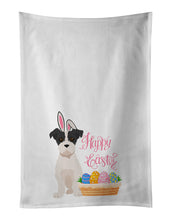 Load image into Gallery viewer, Black White Wirehair Jack Russell Terrier Easter White Kitchen Towel Set of 2 Dish Towels