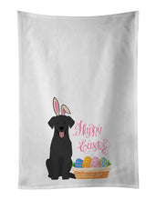 Load image into Gallery viewer, Black Labrador Retriever Easter White Kitchen Towel Set of 2 Dish Towels